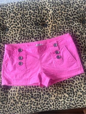 Vintage Y2K Express SHORTY Shorts Womens Hot Pink Mariner Shorts SZ 2